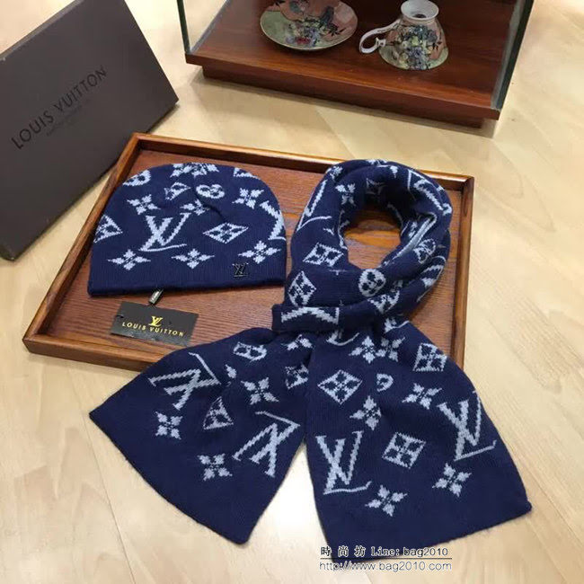 路易威登LV 原單新款 情侶款帽子圍巾套裝 男女同款 LLWJ8033